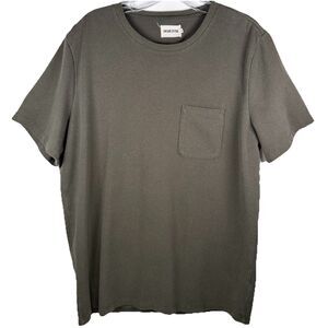 Taylor Stitch TShirt Mens Olive Green Heavy Bag Pocket Tee Crewneck Classic Sz M